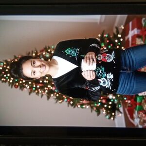 Micheal Simon Event Snowman Chridtmas Sweater Velvet Button Down Small